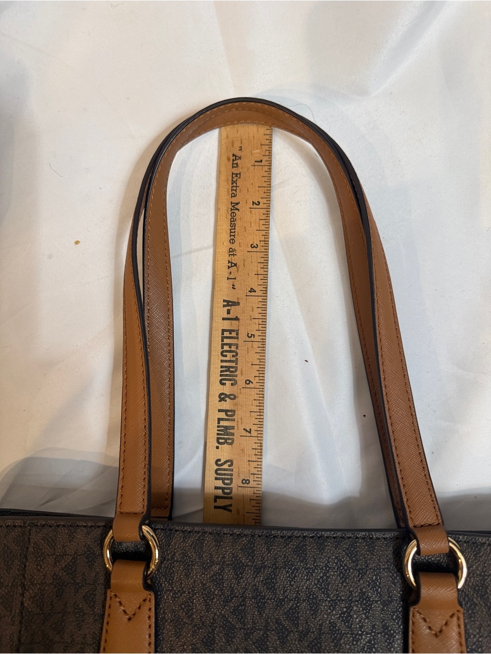 Michael Kors Joey Tote Logo Canvas Brown Monogram Tan Snap Front Pocket. New! - Picture 4 of 13